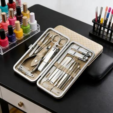 Imagem de 19 kits de ferramentas de faca de pedicure, removedor profissional de calos de pele morta de aço inoxidável, kit de cortador de unhas, faca de unha encravada, faca raspadora de pés para remover a pele