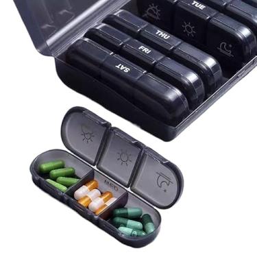 Imagem de Estojo Caixa Organizadora Porta Comprimidos Cápsulas Compacto(21 Graus)