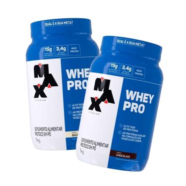 Imagem de Pack 2x Whey Pro 1kg Max Titanium Proteína Concentrada-Unissex