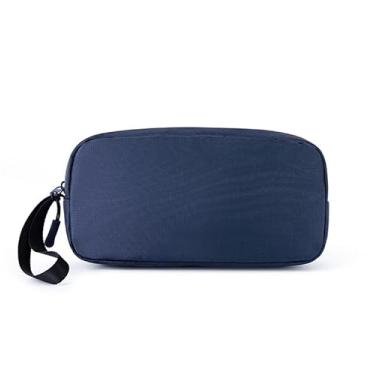 Imagem de Bolsa organizadora de cabos portátil, bolsa de armazenamento de eletrônicos de grande capacidade, estojo com vários compartimentos (azul)