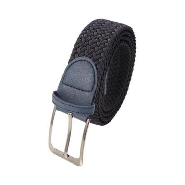 Imagem de Cinto Casual Masculino De Tecido Trançado Com Elástico, Cor Sólida, Fi