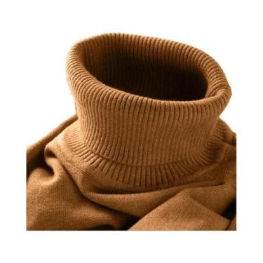 Imagem de Suéter Masculino Slim Fit De Gola Alta Leve Com Mangas Longas Casual P