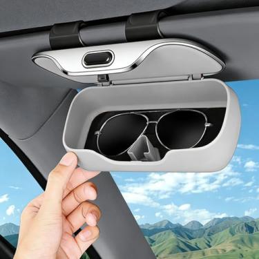 Imagem de Asixxsix Suporte de óculos de Sol para Viseira de Carro, Suporte de óculos de Sol de Carro, Estojo Protetor de Automotivos, Caixa Organizadora de Internos, Acessórios de (Cinza)
