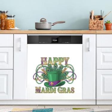 Imagem de ATTX Capa de ímã de lava-louças de cartola carnaval | Adesivo decorativo de eletrodomésticos de 58,4 cm x 66 cm para armários domésticos e eletrodomésticos (270)