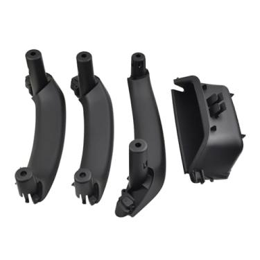 Imagem de Compatível com BMW X3 F25 X4 F26 2011 2012 2013 2014 2015 2016 2017 Maçaneta interna do carro Painel da porta interna Puxe a tampa da guarnição Acessórios para automóveis(RHD Black 4pcs)