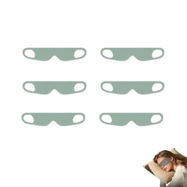 Imagem de PLAYTHROUGH Máscara de dormir para pendurar na orelha, 6 peças, máscara fina para dormir para Siesta Travel Yoga (verde)