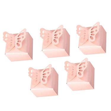Imagem de Yosoo Caixas de Lembrancinhas Rosa, Caixas para Aniversário de Casamento, Formato 3D, Fáceis de Montar e Transportar, Decoração Requintada para Festas, Feriados e Celebrações