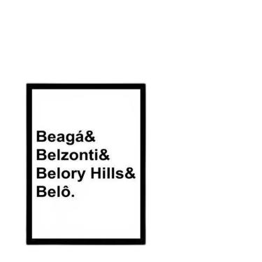 Imagem de Quadro Belo Horizonte Beagá Moldura Preta Com Vidro 33X24Cm