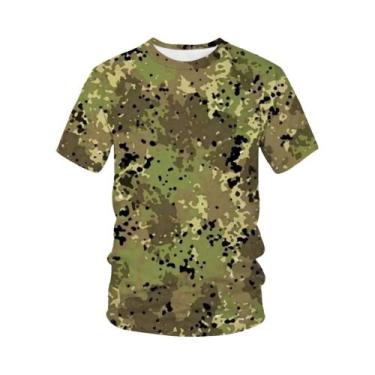 Imagem de Camiseta Oversized Estampada Em 3D Camuflada Para Homens E Mulheres, M