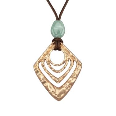 Imagem de joymiao Colar de couro feminino longo, boêmio, gargantilha, vintage, trançado, boêmio, joia boho com cordão de couro marrom ajustável, Couro sintético, Sem Pedra Preciosa