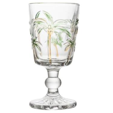 Imagem de Taça De Vidro Água Tropical Palm Handing Paintin Lyor 310ml
