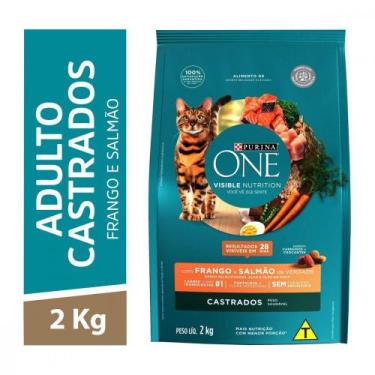 Imagem de Ração PURINA ONE Gatos Adultos Castrados Frango e Salmão 2kg