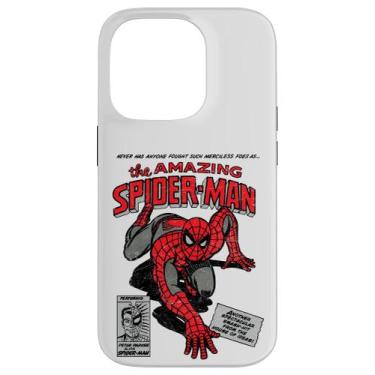 Imagem de Capa Retrô de Quadrinhos do Homem-Aranha Marvel para iPhone 14 Pro