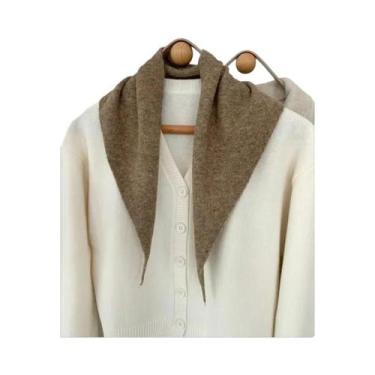Imagem de Cachecol De Lã Triangular Listrado Macio E Quente Para Mulheres, Moda 