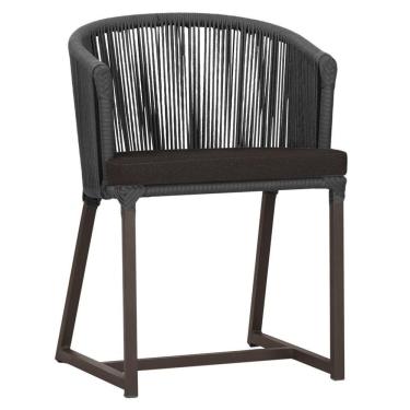 Imagem de Cadeira De Jantar Noronha Alumínio Marrom E9 Trama Original Preto