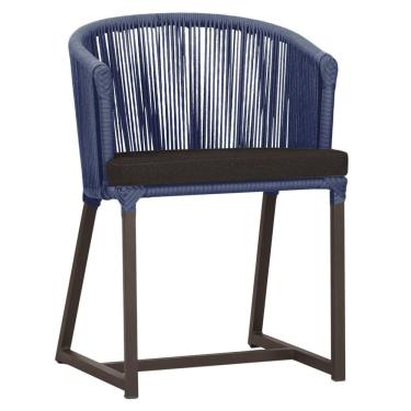 Imagem de Cadeira De Jantar Noronha Alumínio Marrom E9 Trama Original Azul