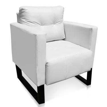 Imagem de Poltrona Sala Decorativa Livia Industrial Preto Sintético Branco M11 - D'Rossi