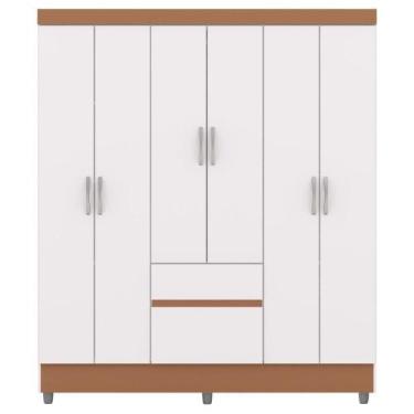 Imagem de Guarda Roupa Casal 6p 2g 153 Cm 10091 Branco Camarim Vlr Branco Camari