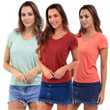 Imagem de Camiseta Feminina Gola V Viscolycra Conforto Dia A Dia