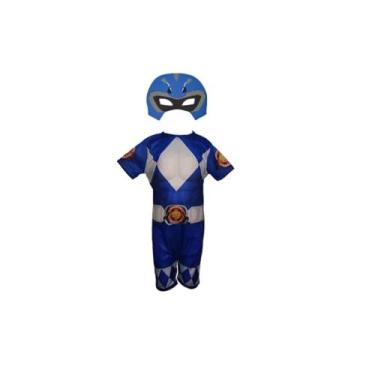 Imagem de Fantasia Roupa Infantil Power Rangers Azul Com Máscara - Bililika, Azu