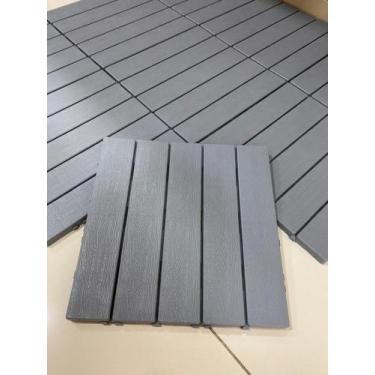 Imagem de 25 Deck Madeira Plástico Encaixe Modular - Cinza - TRIBELLO