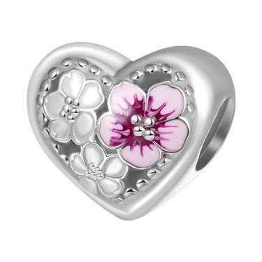 Imagem de Pulseira Feminina De Prata 925 Com Berloques DIY: Coelho, Elefante, Fl