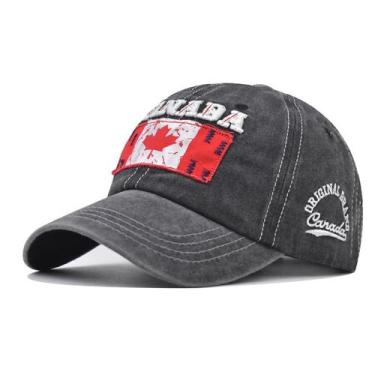 Imagem de Boné de beisebol vintage de algodão lavado Maple Leaf Patch unissex - 