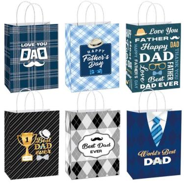 Imagem de Sacola de presente branca de papel Kraft, pacote com 10 unidades para 