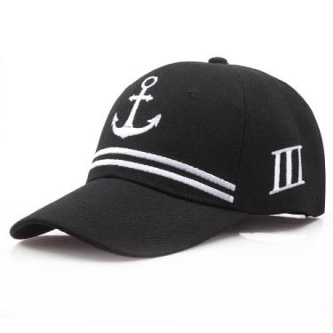 Imagem de Boné de beisebol de algodão bordado Anchor Plain Hat Nautical - Yiweis