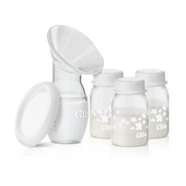 Imagem de Kit Coletor de Leite Materno com 3 frascos 120ml - Lillo