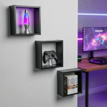 Imagem de Nichos MDF Suportes Decorativos 20x20 25x25 30x30 - Beto Moveis, PRETO