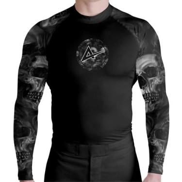 Imagem de Rash Guard Atlética Skull All Black, Preto, P