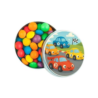 Imagem de Latinha Lembrancinha Personalizada Carros de Corridas