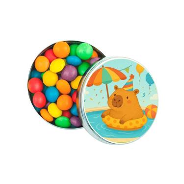 Imagem de Latinha Lembrancinha Personalizada Capivara Pool Party