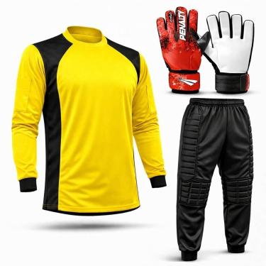 Imagem de Kit Goleiro Juvenil Camisa + Calça Acolchoada + Luva De Goleiro Penalty-Unissex