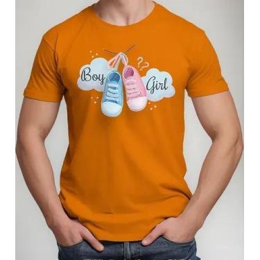 Imagem de Camiseta Camisa Adulto Feminina Masculina Algodão Chá Revelação Boy ou