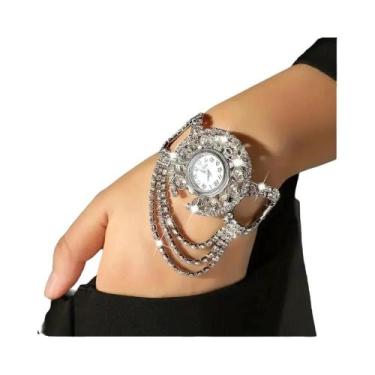 Imagem de Relógio De Quartzo Feminino Estiloso Com Pulseira De Liga De Zinco, Mo
