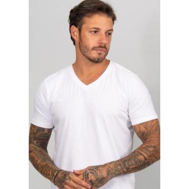 Imagem de Camiseta Gola V - Red Feather, Branco, P