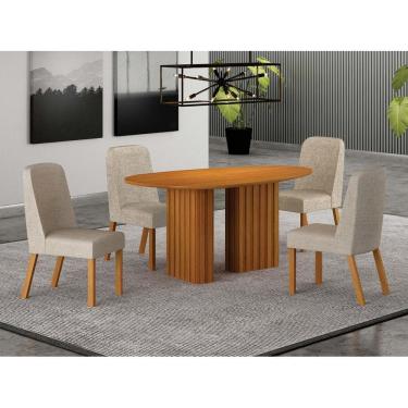 Imagem de Conjunto jantar 4 cadeiras maciça 1,35x90 Iza - Arbo Design