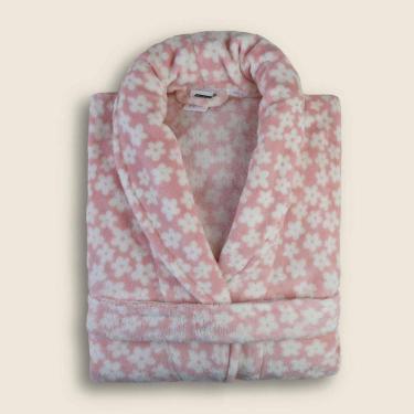 Imagem de Roupão Flower Microfibra Rosa - A\CASA