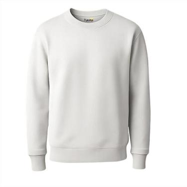 Imagem de Moletom Blusão Branco em Moletom 3 Cabos Peluciado Adulto - Conforto e