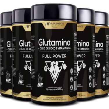 Imagem de 5x GLUTAMINA FULL POWER 1450MG 60CAPS HF SUPLEMENTS - HF SUPLEMENTOS