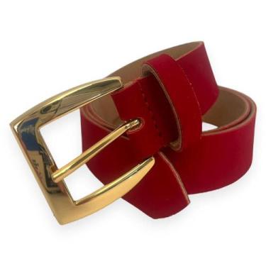 Imagem de Cinto feminino couro legítimo elegante premium cores - RIJEERO, Vermel