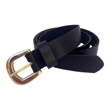 Imagem de Cinto Feminino Fino Country Couro Legítimo - RIJEERO, Preto, PP