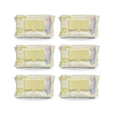 Imagem de KIT 6 Lenços Umedecidos Recém Nascido de 120 Unidades Marigold Baby