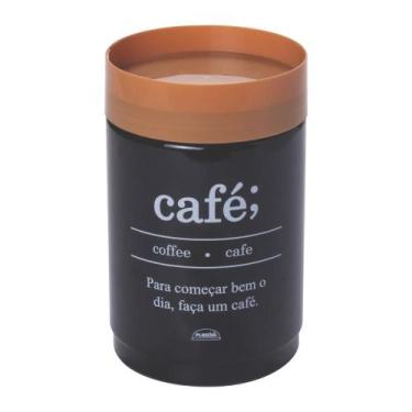 Imagem de Potes Porta Café e Açúcar 1,15L com Tampa Plug Plasútil, PRETO/CAFE