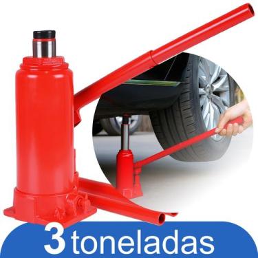 Imagem de Macaco Hidráulico Automotivo Resistente Estilo Garrafa Compacto 3 Tone