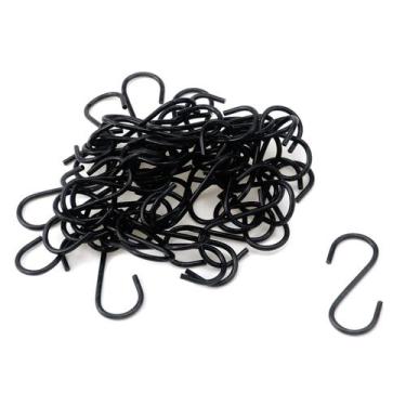 Imagem de Mini cabide de ornamento S Hooks Meprotal 50 peças de ferro preto de 4