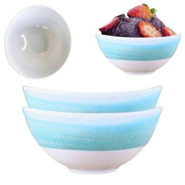 Imagem de 2 Tigelas Bowl Em Melamina Borda Decorada Cozinha 300ml - Inter