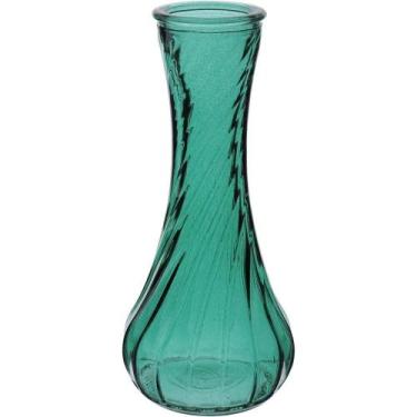 Imagem de Vaso Decorativo Enfeite Casa Garrafa Home&co Vidro 15x7x7cm Turquesa -